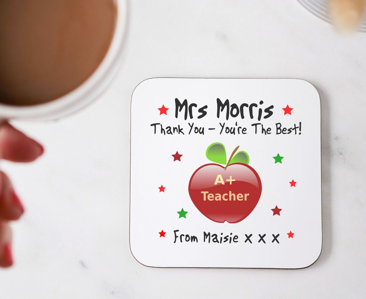 Thank You Teacher Personalised Gift Coaster